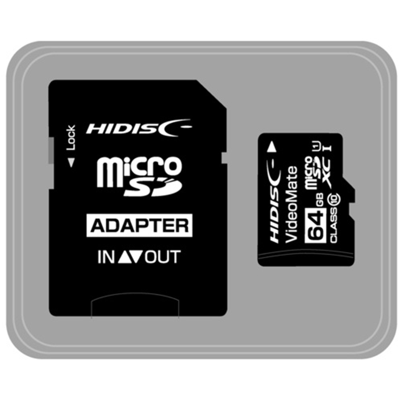 HIDISC ビデオ録画用microSDカード 64GB  1個（ご注文単位1個）【直送品】