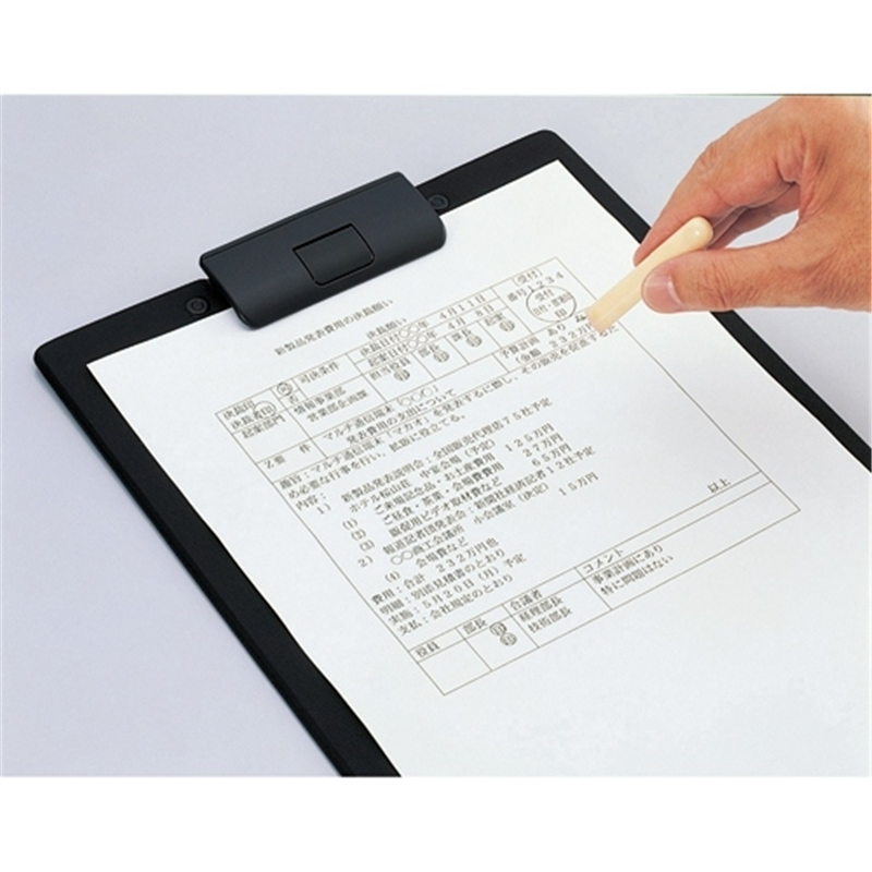 LIHIT LAB. クリップボード 捺印対応 A-2980-24 A4E 黒 1個（ご注文単位1個）【直送品】