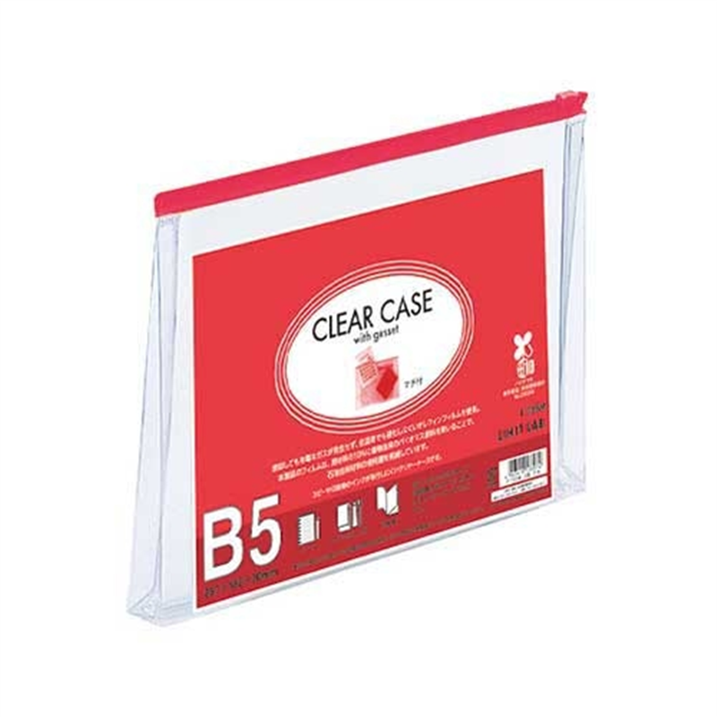 LIHIT LAB. クリヤーケース F-73SM B5S 赤  1個（ご注文単位1個）【直送品】