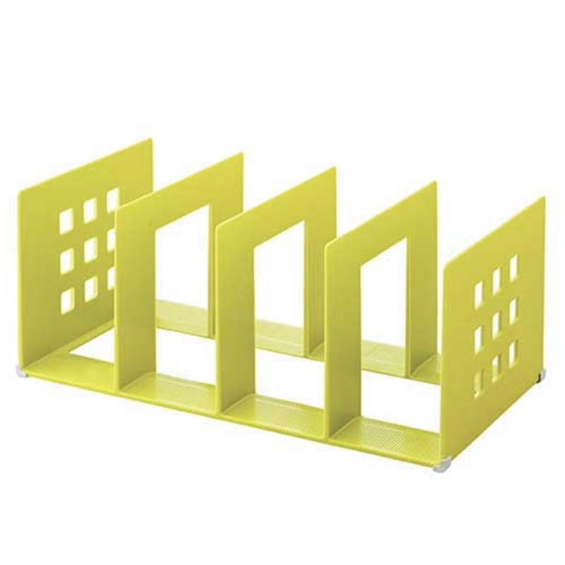 LIHIT LAB. 仕切りラック390mm A-7322-6 黄緑  1個（ご注文単位1個）【直送品】