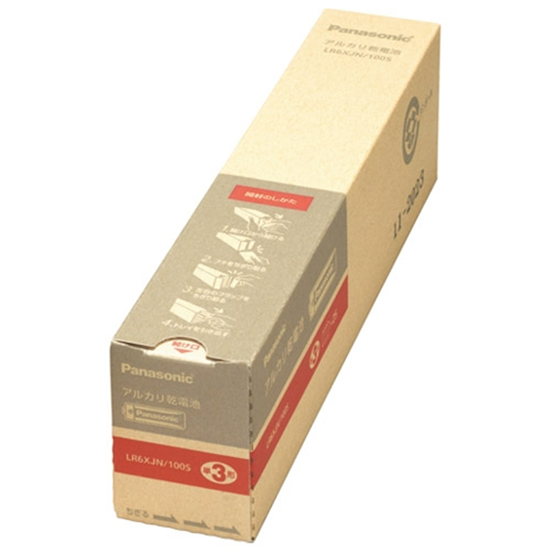 Panasonic アルカリ乾電池 単3 100本 LR6XJN/100S 1個(ご注文単位1個)【直送品】