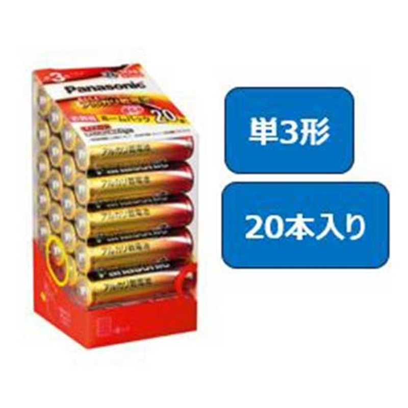 Panasonic アルカリ乾電池 単3 20本 LR6XJ/20SH 1個(ご注文単位1個)【直送品】