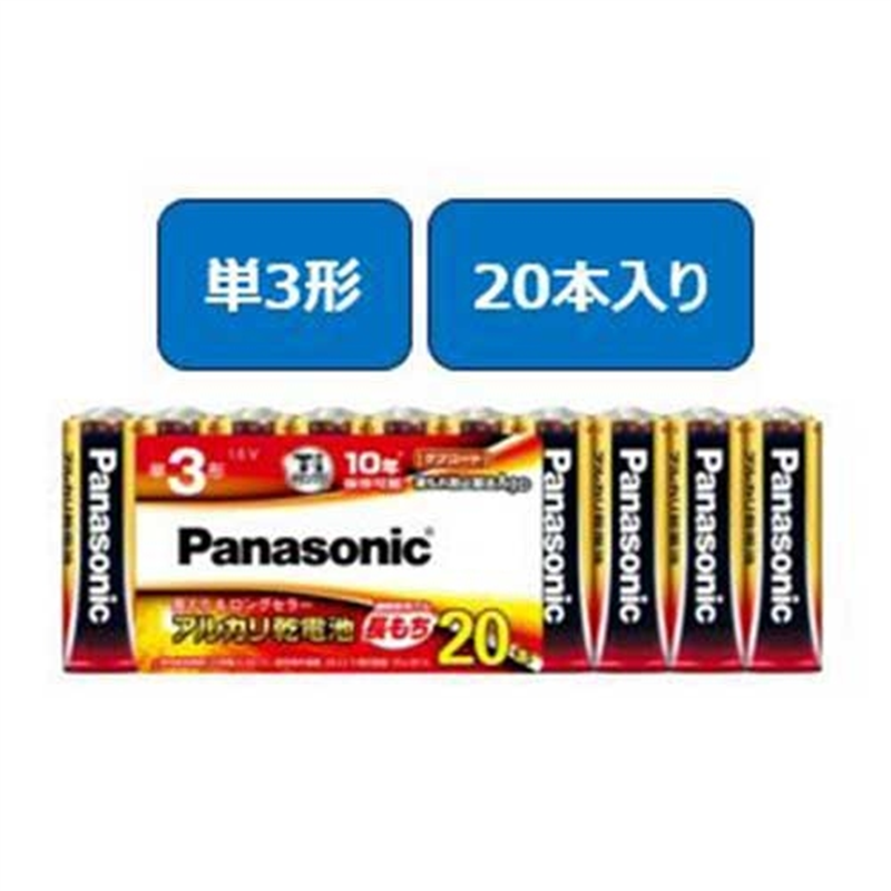 Panasonic アルカリ乾電池 単3 20本 LR6XJ/20SW 1個(ご注文単位1個)【直送品】
