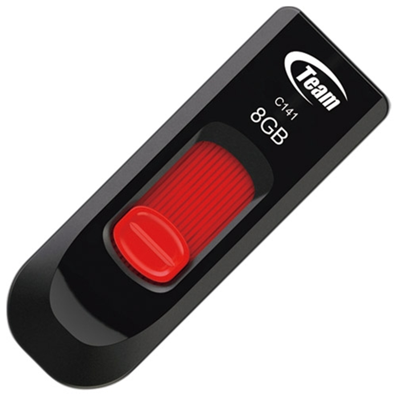TEAM スライド式USBメモリ 8GB TC1418GR01 1個(ご注文単位1個)【直送品】