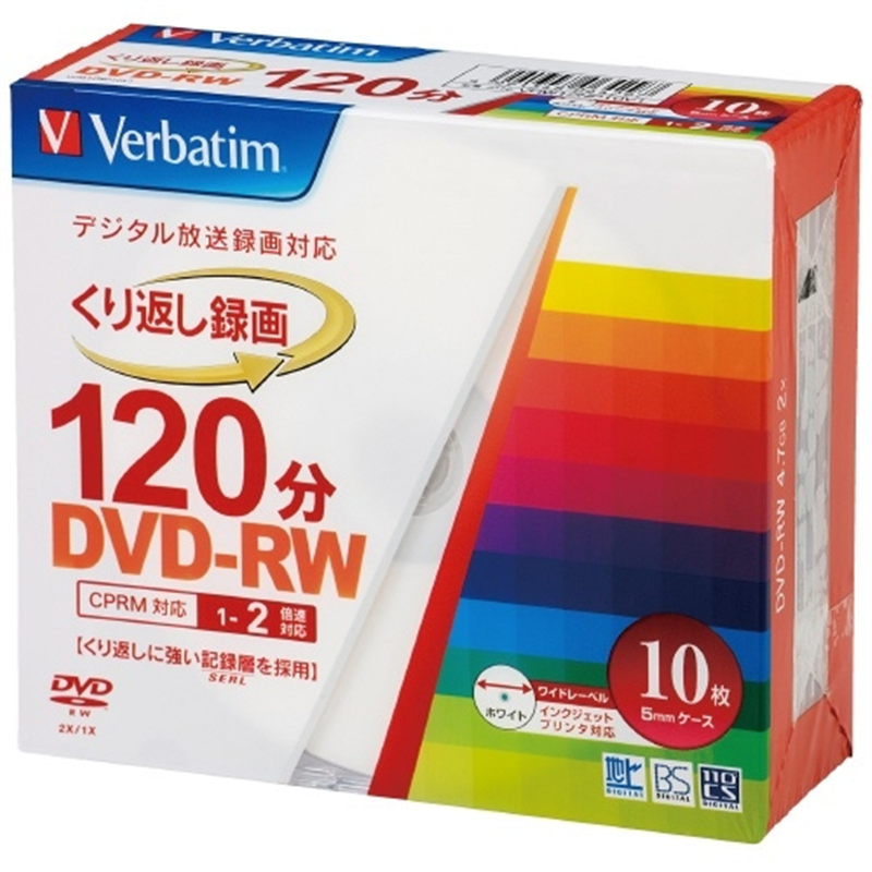 Verbatim Japan DVDRW10枚VHW12NP10V1  1個（ご注文単位1個）【直送品】