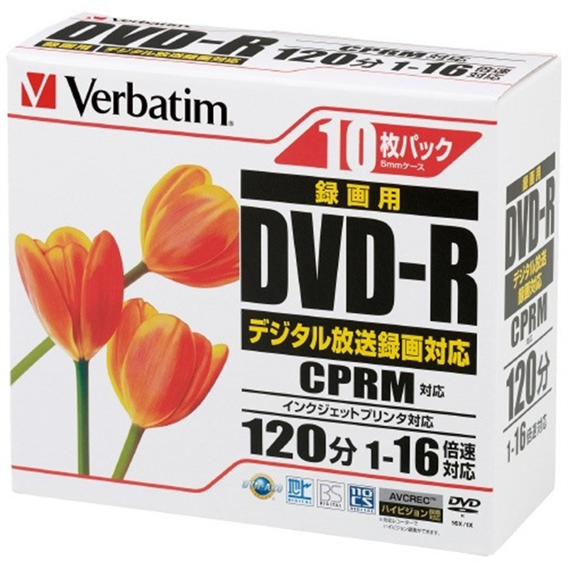 Verbatim Japan 録画DVDR10枚VHR12JPP10  1個（ご注文単位1個）【直送品】