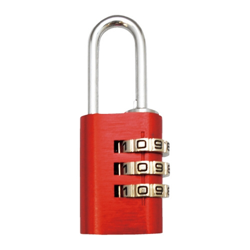 WAKI アルミのカギ 3段番号可変式錠 レッド  1個（ご注文単位1個）【直送品】