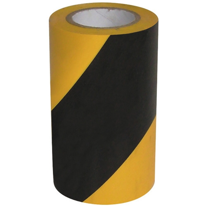 WING ACE 危険表示テープ 90mm×10m 斜めシマ  1個（ご注文単位1個）【直送品】