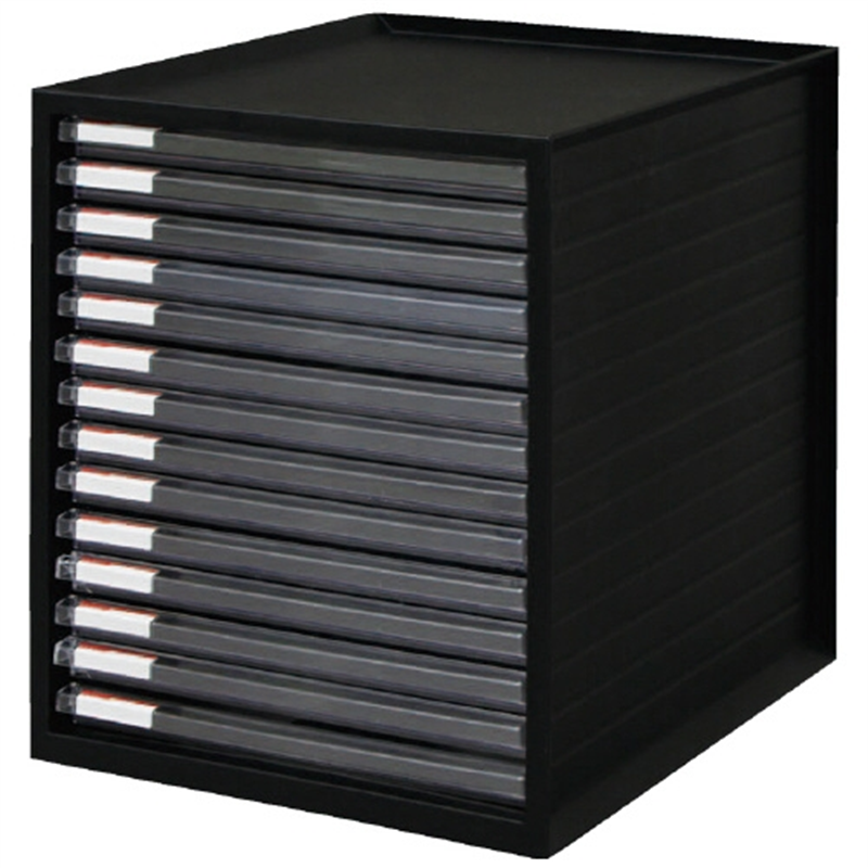 アイリスオーヤマ レターケース超浅型14段 LCE-14Sブラック 1個（ご注文単位1個）【直送品】