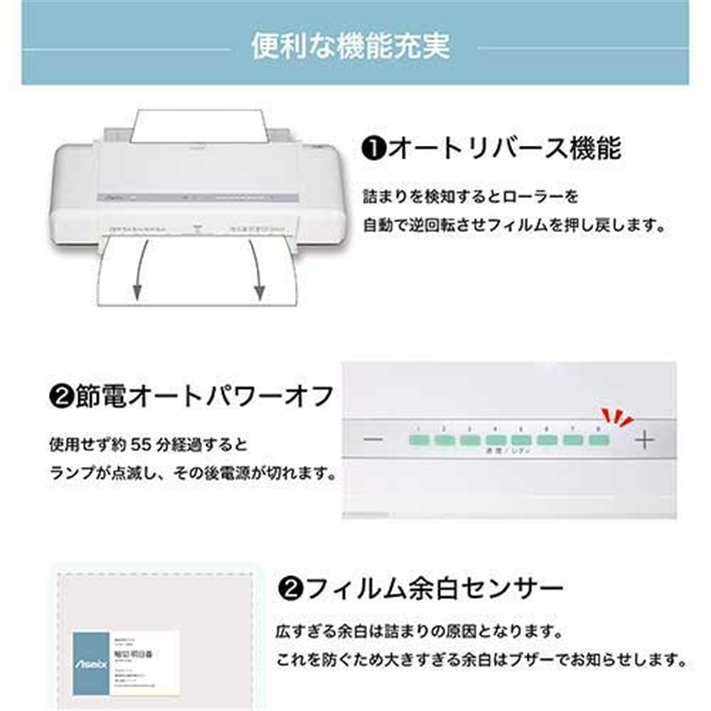 アスカ 4本ローラーラミネーターL413A3白 1個(ご注文単位1個)【直送品】