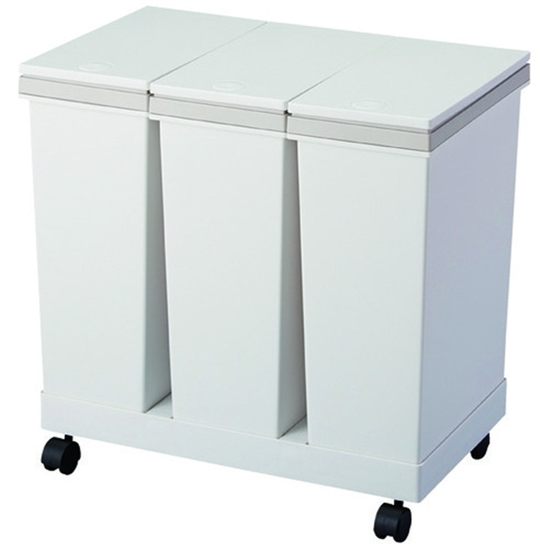 アスベル キャスター付きゴミ箱 3個セット ホワイト 1箱（ご注文単位1箱）【直送品】