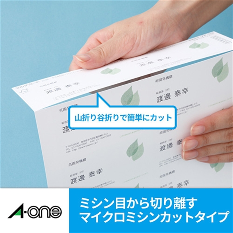 エーワン マルチカード名刺 51292 白特厚口 100枚 1個(ご注文単位1個)【直送品】