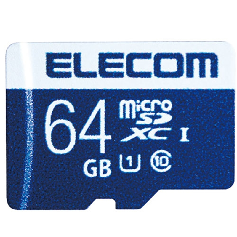 エレコム microSDXCカード 64GB MF-MS064GU11R 1個（ご注文単位1個）【直送品】