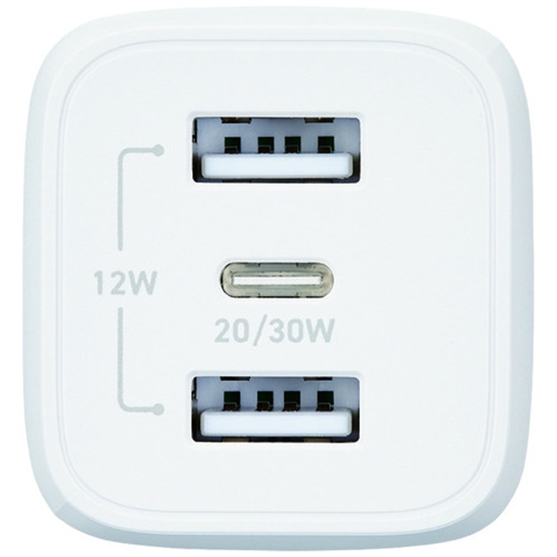 エレコム PD32W キューブAC充電器(C×1+A×2) 1個(ご注文単位1個)【直送品】