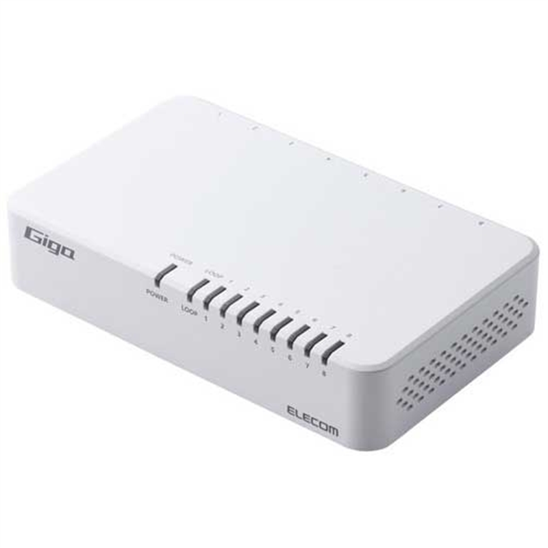 エレコム スイッチングハブ 8ポート EHC-G08PA4-JW 1個（ご注文単位1個）【直送品】