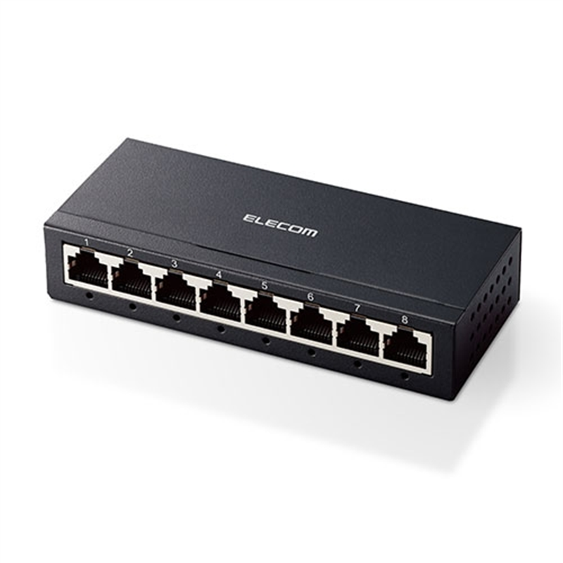 エレコム スイッチングハブ EHC-G08MA-B 1個（ご注文単位1個）【直送品】