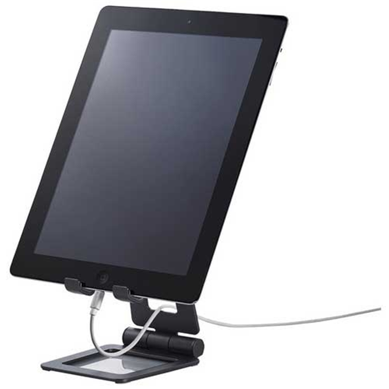 エレコム タブレット用アルミスタンドTB-DSCHALBK 1個(ご注文単位1個)【直送品】