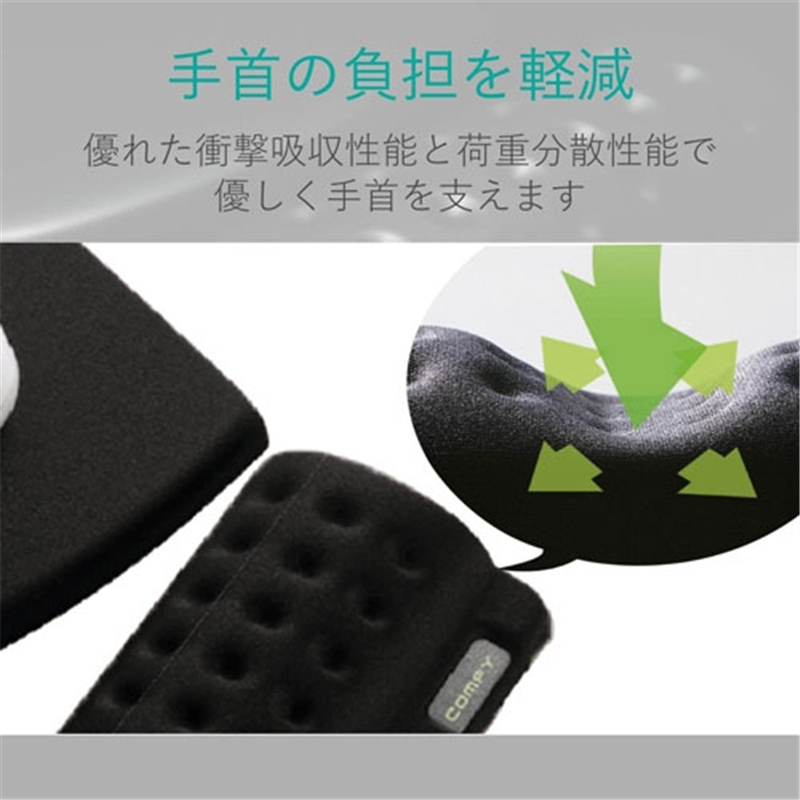 エレコム リストレスト&マウスパッド別体型 黒 1個（ご注文単位1個）【直送品】