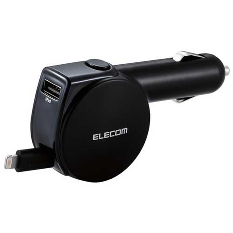 エレコム 巻取りDC充電器Lightning MPA-CCL04BK 1個（ご注文単位1個）【直送品】