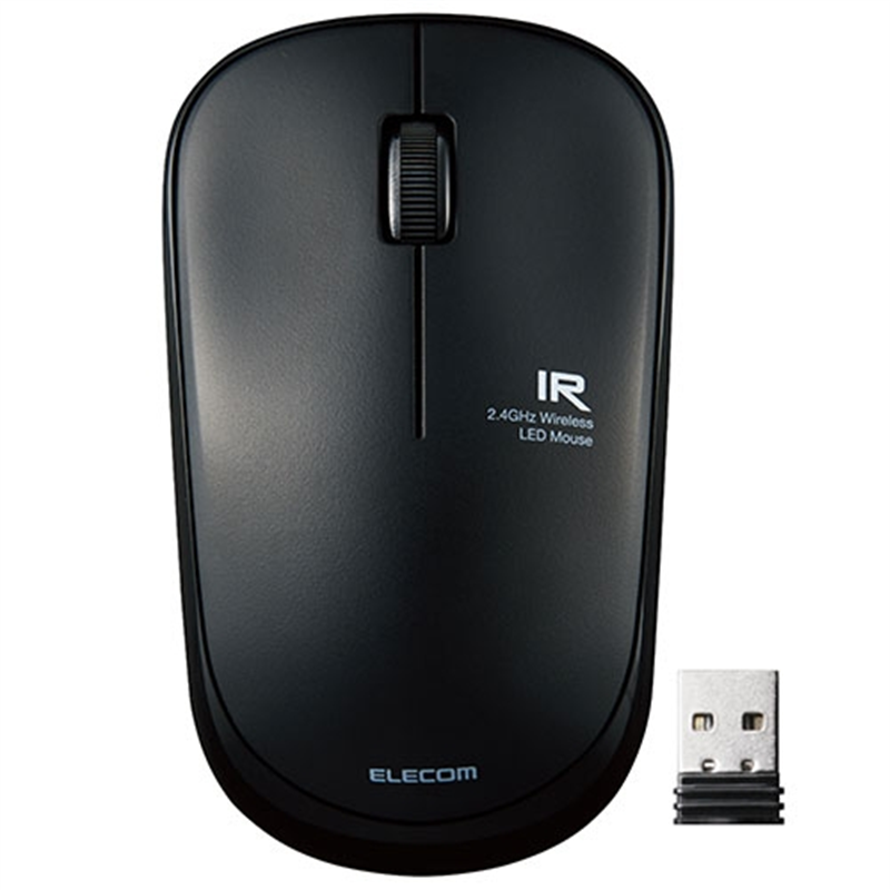 エレコム 抗菌ワイヤレスIRマウス M-IR07DRKBK 黒 1個（ご注文単位1個）【直送品】