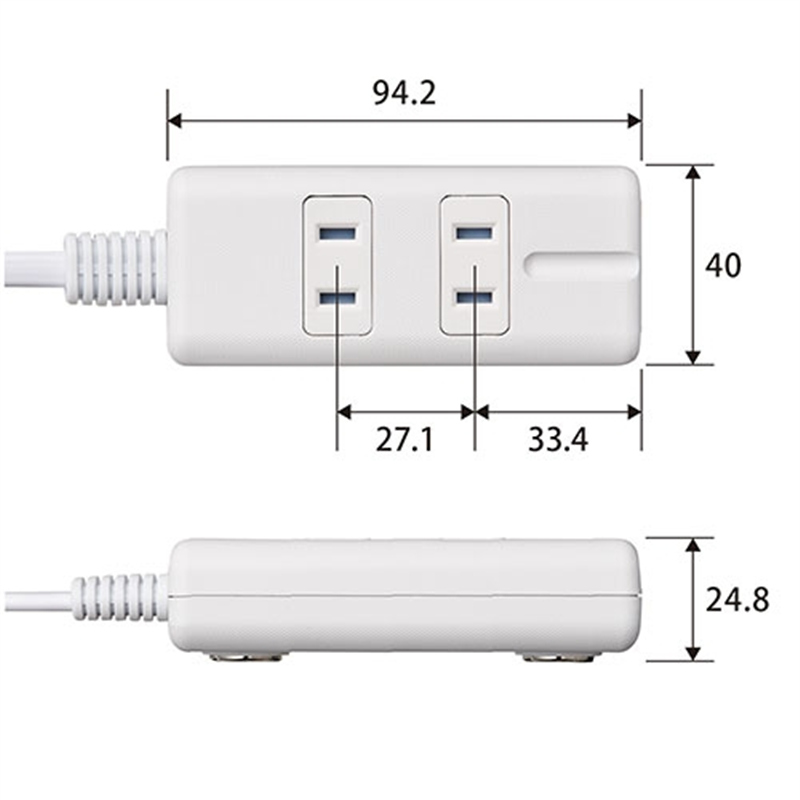 エレコム 磁石タップ 3個口 3m T-KM01-2330WH 1個（ご注文単位1個）【直送品】