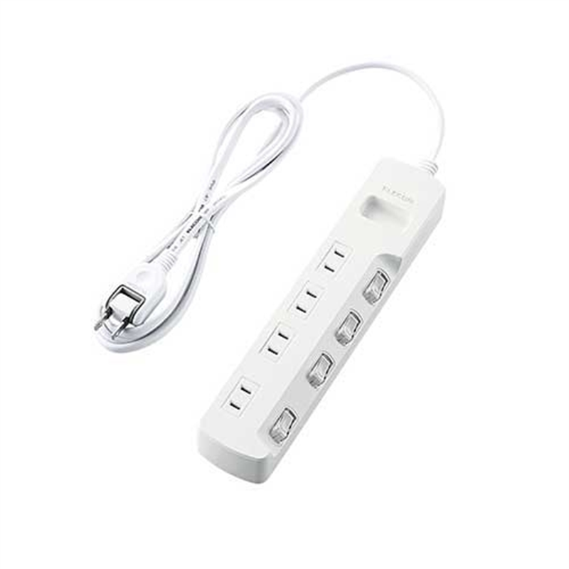 エレコム 省エネタップ4個口 T-E5A-2420WH 2m 1個（ご注文単位1個）【直送品】