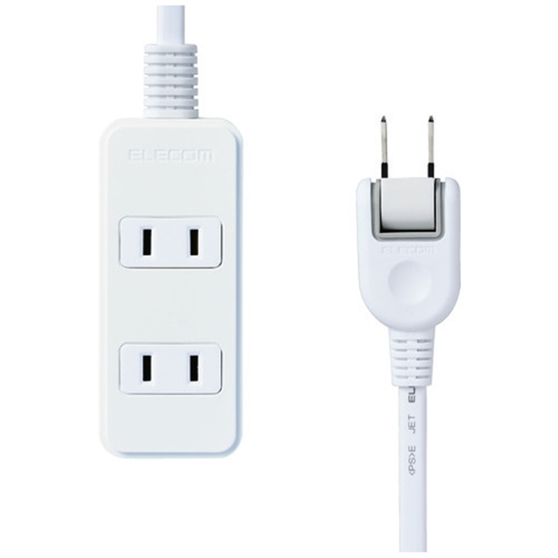 エレコム 電源タップ 3個口 1m T-S02-2310WH 1個（ご注文単位1個）【直送品】