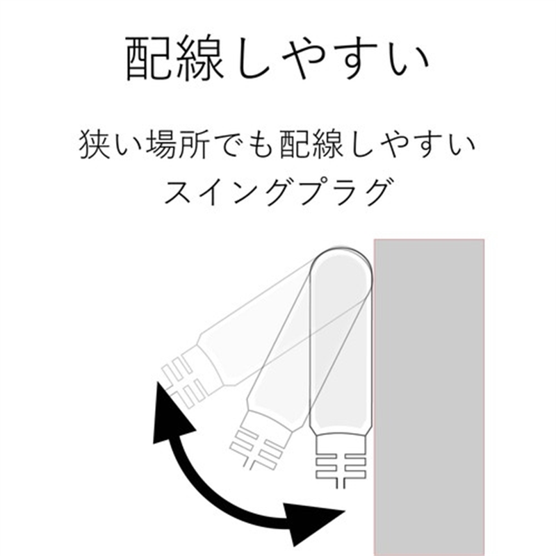 エレコム 電源タップ 3個口 2m T-S02-2320WH 1個(ご注文単位1個)【直送品】
