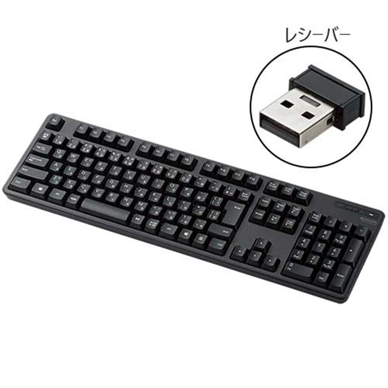 エレコム 無線キーボード フルサイズ黒 TK-FDM106TBK 1個（ご注文単位1個）【直送品】