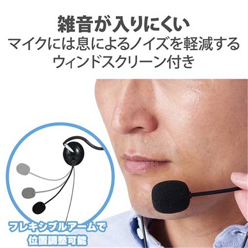 エレコム 有線ヘッドセット 両耳黒 HS-NB03STBK 1個(ご注文単位1個)【直送品】