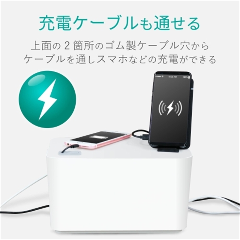 エレコム ケーブルボックス4個口 EKC-BOX002WH 1個(ご注文単位1個)【直送品】