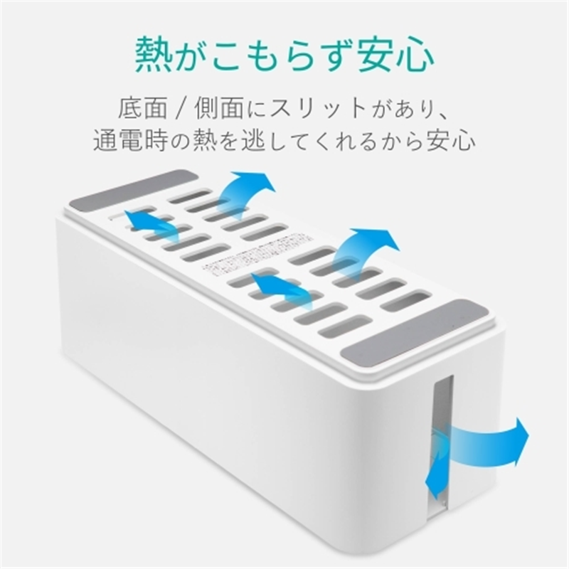 エレコム ケーブルボックス6個口 EKC-BOX001WH 1個(ご注文単位1個)【直送品】