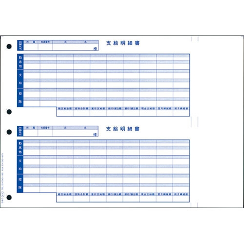 オービックビジネスコンサルタント 奉行シリーズ用専用 単票給与明細書 6101 1個（ご注文単位1個）【直送品】