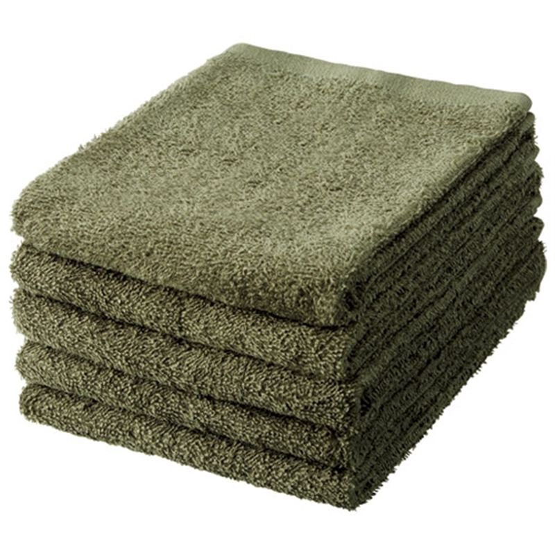 オーミケンシ フェイスタオル5枚セット ダークグリーン 1個（ご注文単位1個）【直送品】