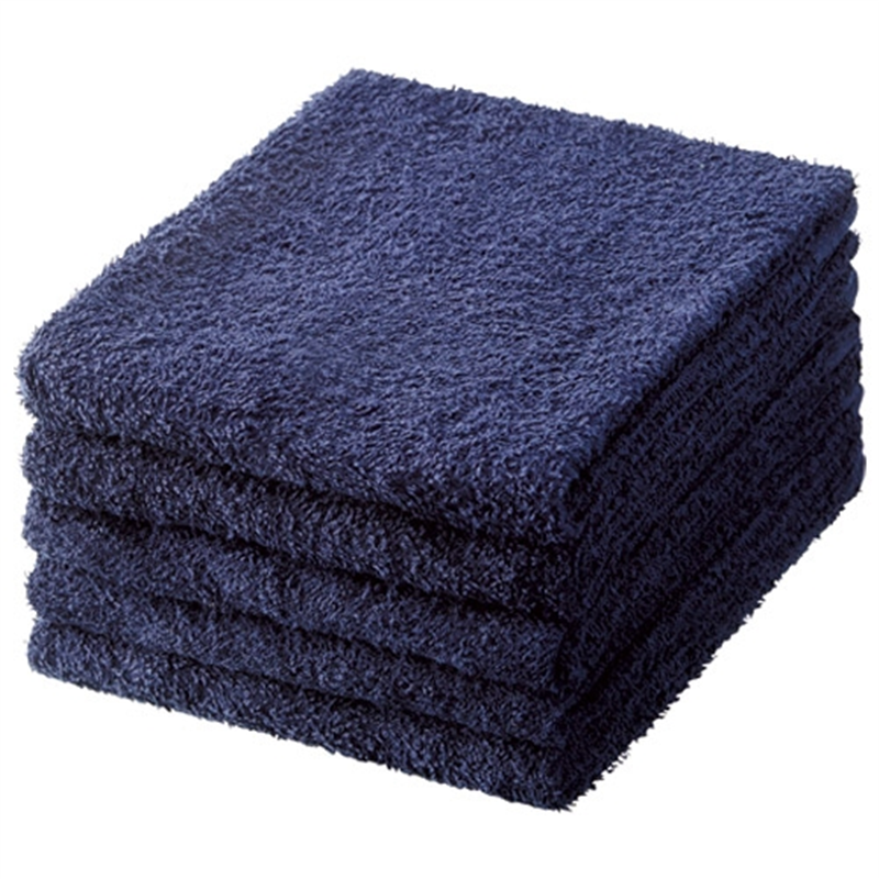 オーミケンシ フェイスタオル5枚セット ダークブルー 1個（ご注文単位1個）【直送品】