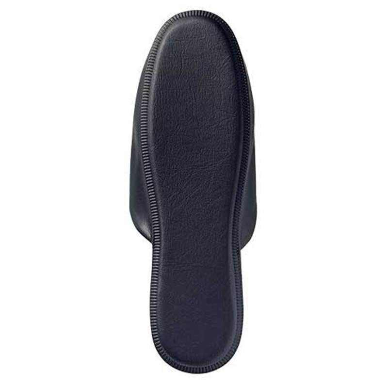 オーミケンシ レザー調スリッパ ダークブルー 10足組 1個(ご注文単位1個)【直送品】