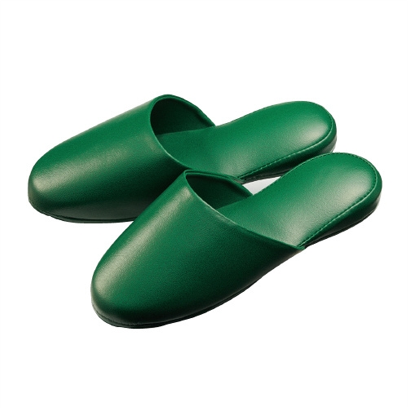オーミケンシ 高周波レザースリッパ グリーン 10足組 1個（ご注文単位1個）【直送品】