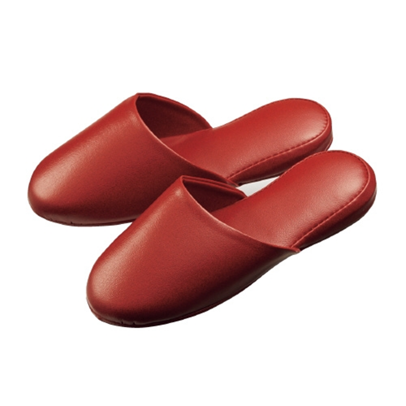 オーミケンシ 高周波レザースリッパ レッド 10足組 1個（ご注文単位1個）【直送品】