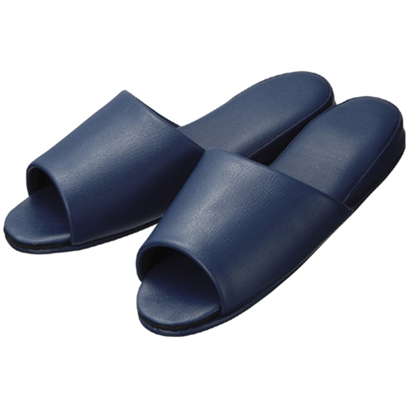 オーミケンシ 前開スリッパ 10足 ダークブルー 10835360 1個（ご注文単位1個）【直送品】