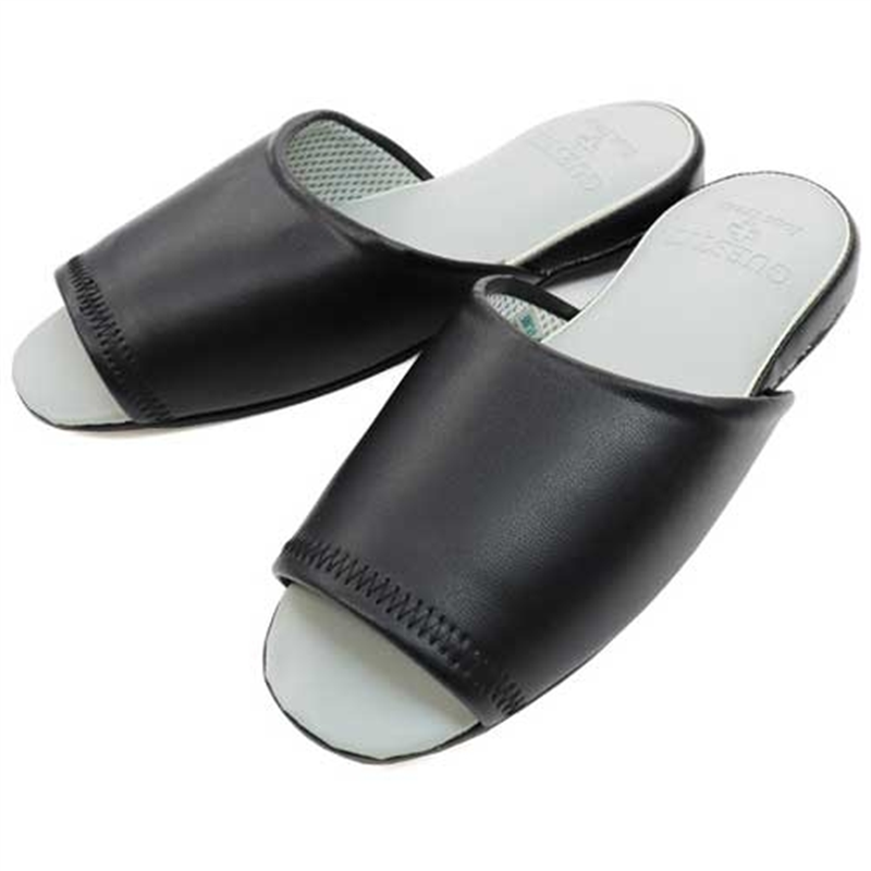 オクムラ GUEST IT 前開きスリッパM ブラック 1足 1個（ご注文単位1個）【直送品】