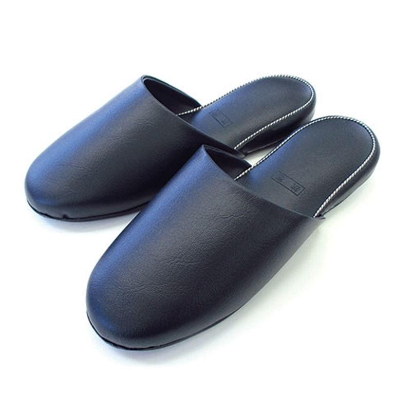 オクムラ アニリンレザースリッパ ネイビー 6足組 1個（ご注文単位1個）【直送品】