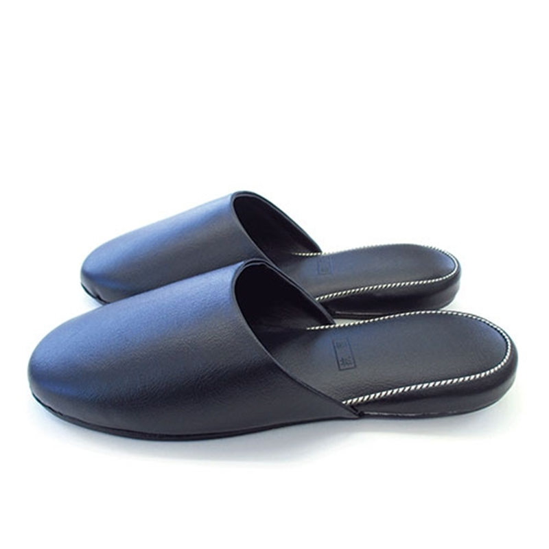 オクムラ アニリンレザースリッパ ネイビー 6足組 1個(ご注文単位1個)【直送品】