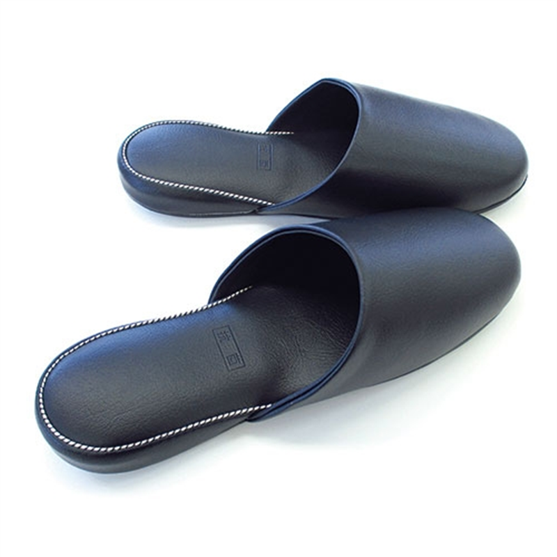 オクムラ アニリンレザースリッパ ネイビー 6足組 1個(ご注文単位1個)【直送品】