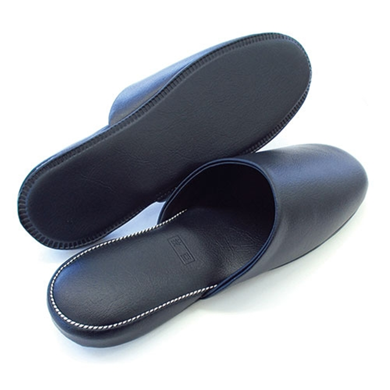 オクムラ アニリンレザースリッパ ネイビー 6足組 1個(ご注文単位1個)【直送品】