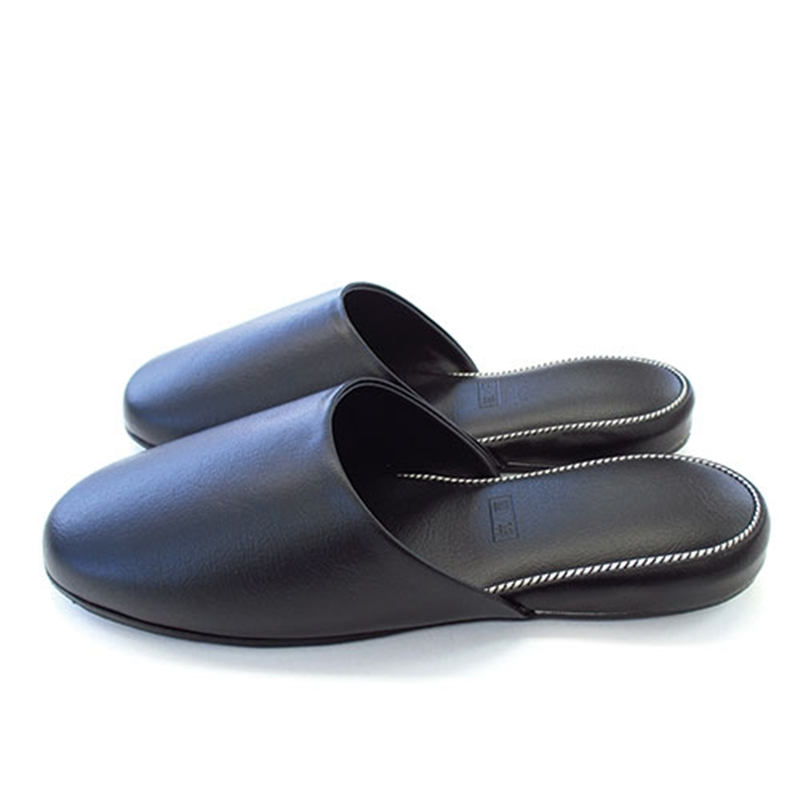 オクムラ アニリンレザースリッパ ブラック 6足組 1個(ご注文単位1個)【直送品】