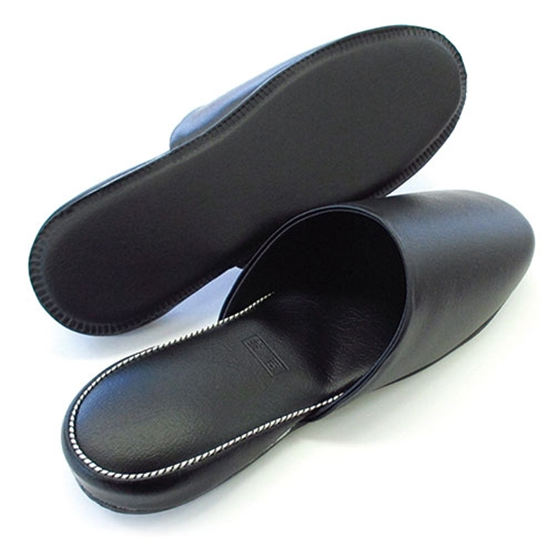 オクムラ アニリンレザースリッパ ブラック 6足組 1個(ご注文単位1個)【直送品】