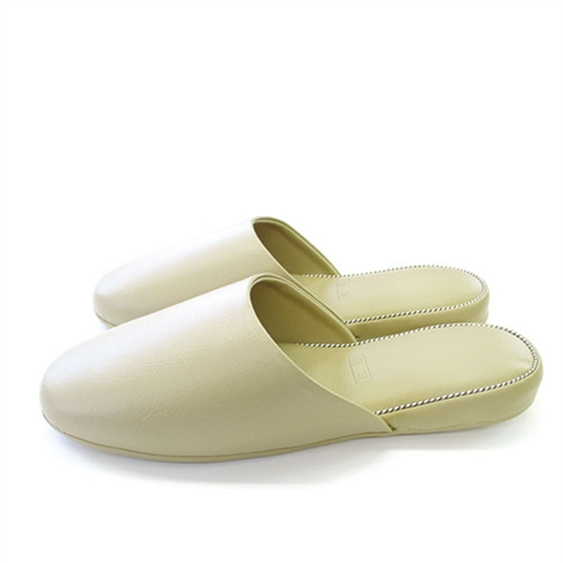 オクムラ アニリンレザースリッパ ベージュ 6足組 1個(ご注文単位1個)【直送品】