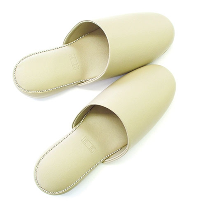 オクムラ アニリンレザースリッパ ベージュ 6足組 1個(ご注文単位1個)【直送品】