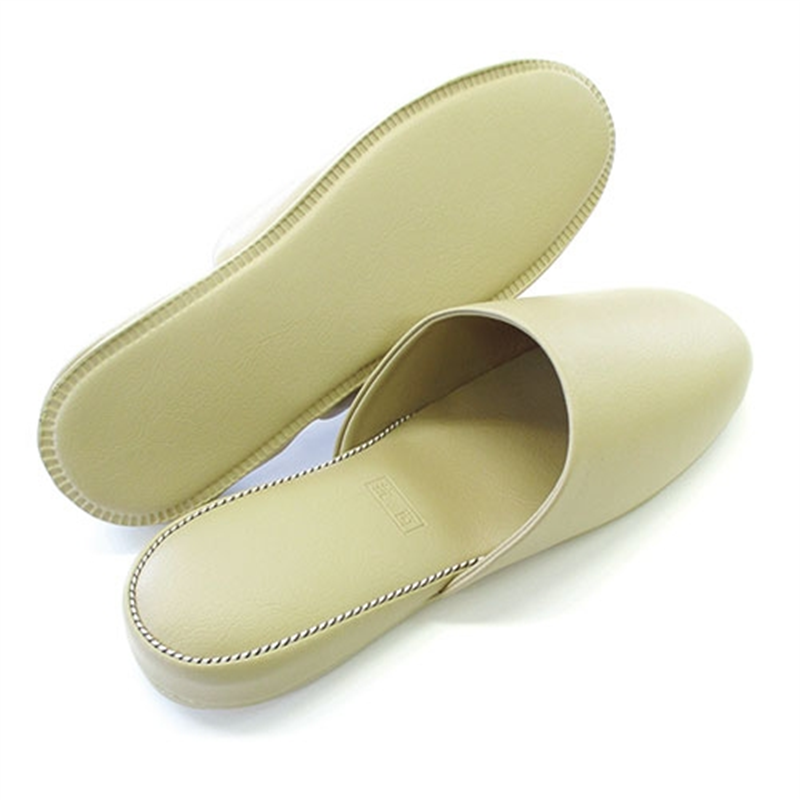 オクムラ アニリンレザースリッパ ベージュ 6足組 1個(ご注文単位1個)【直送品】