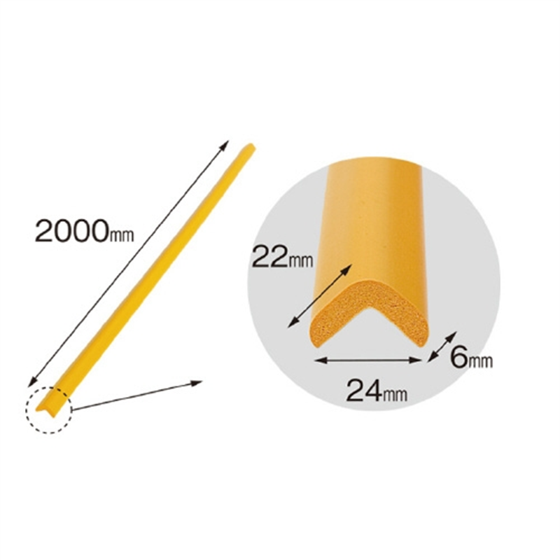 カーボーイ 安心クッションL字型 2m 細 イエロー 1個（ご注文単位1個）【直送品】